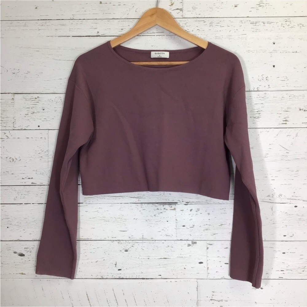 Babaton Aritzia Sculpt Knit Long Sleeve Crop Top Size Medium​​